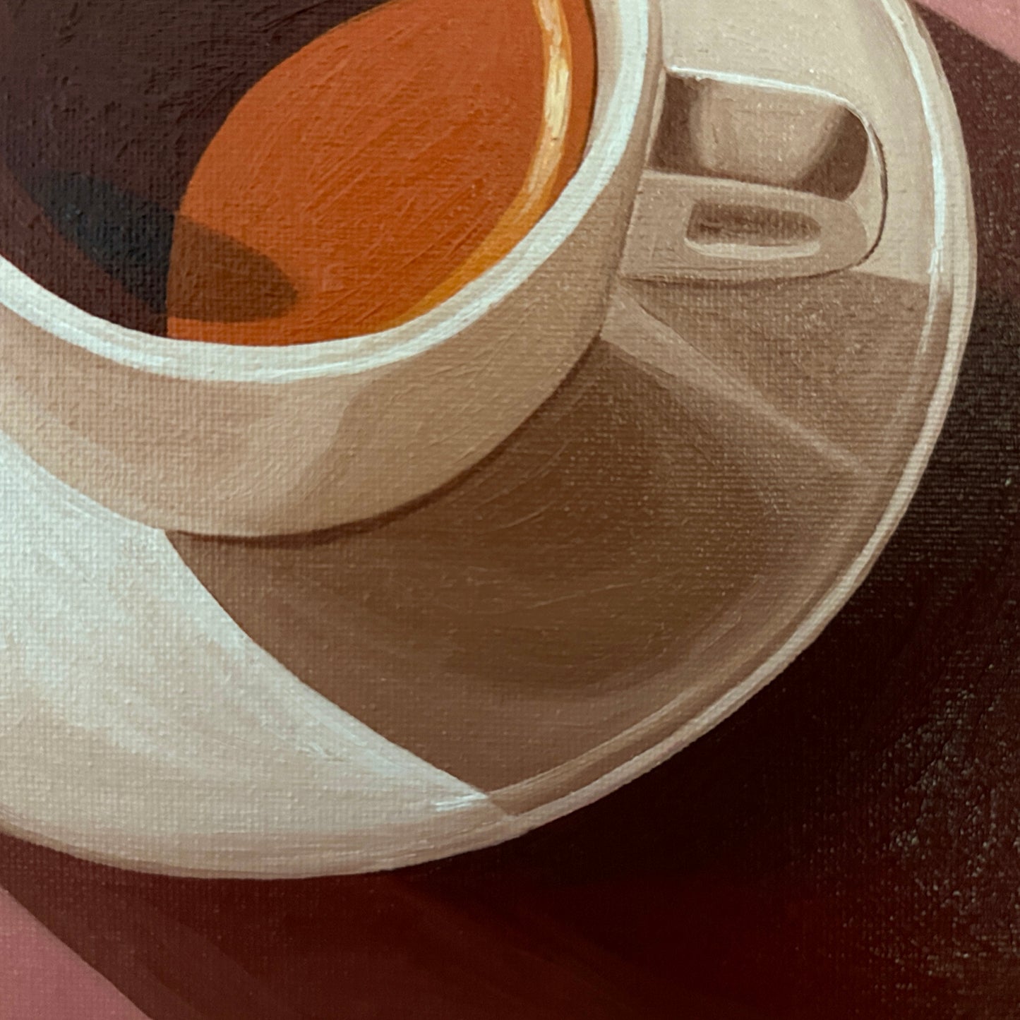 Coffee on dusty pink