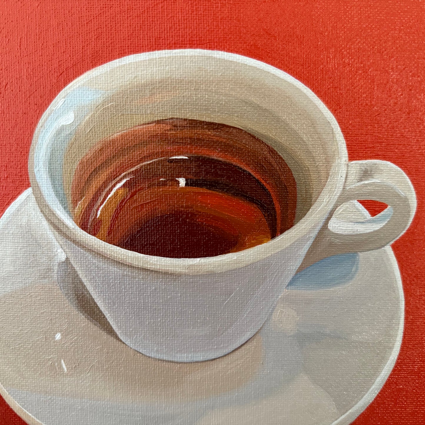 Espresso on red orange - Reserved for auction