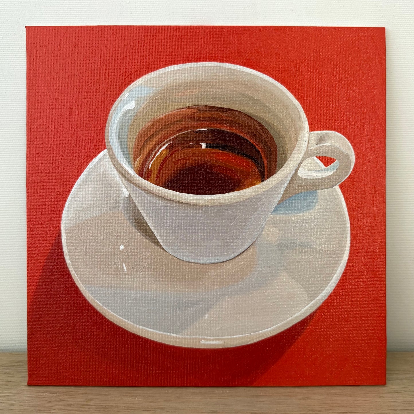 Espresso on red orange - Reserved for auction