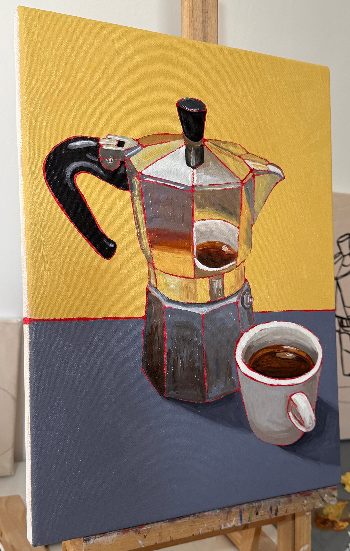 Moka & Cup I Yellow-Grey