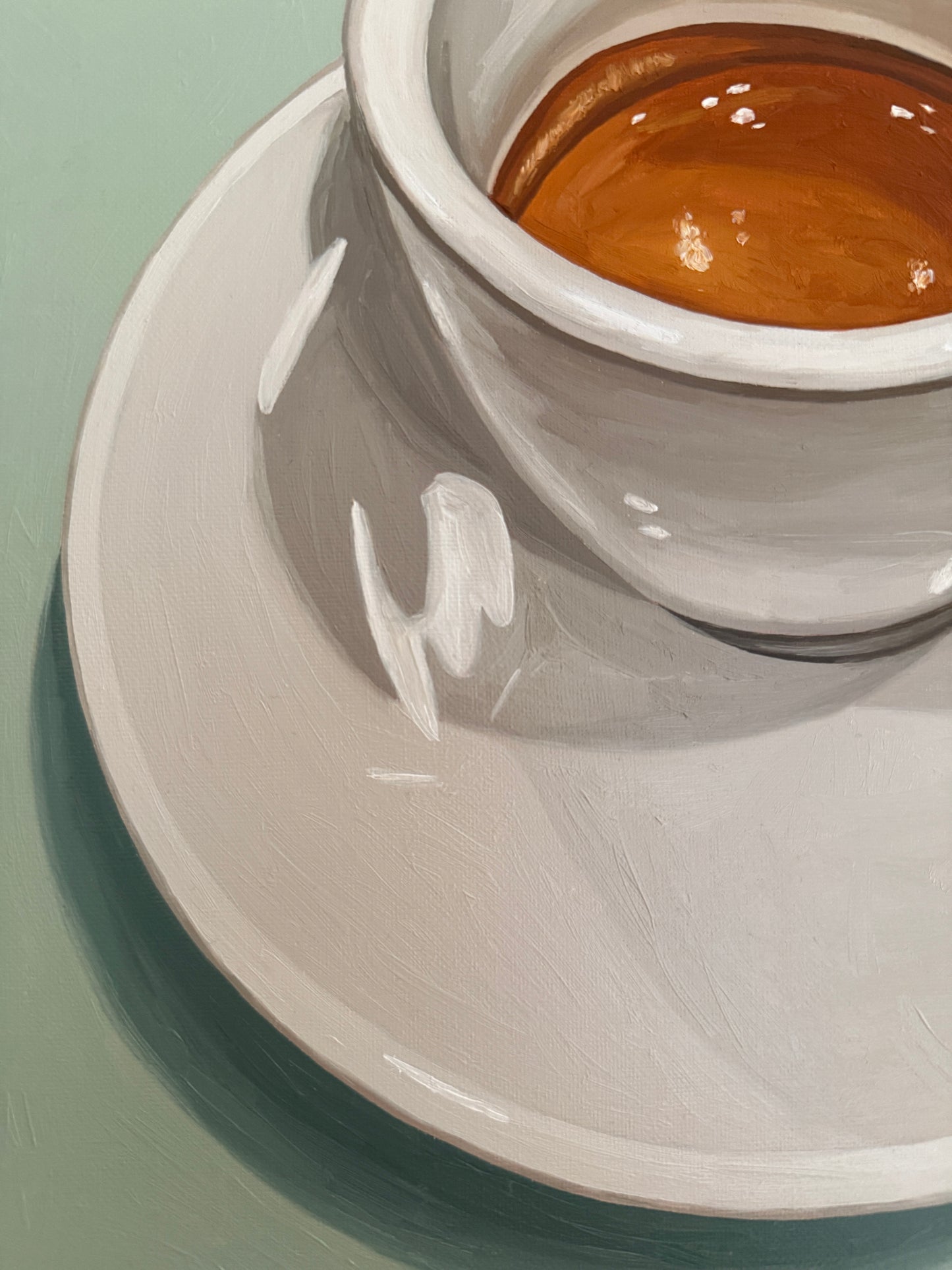 Espresso on Soft Mint - Reserved for Auction