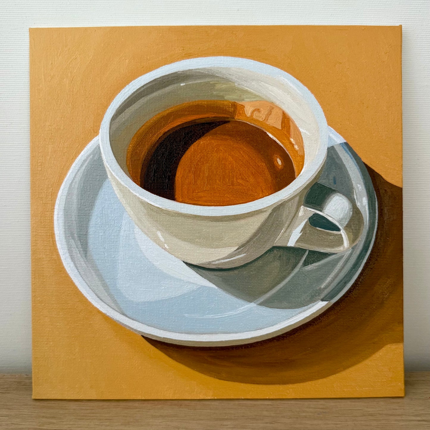 Espresso on Tuscan yellow