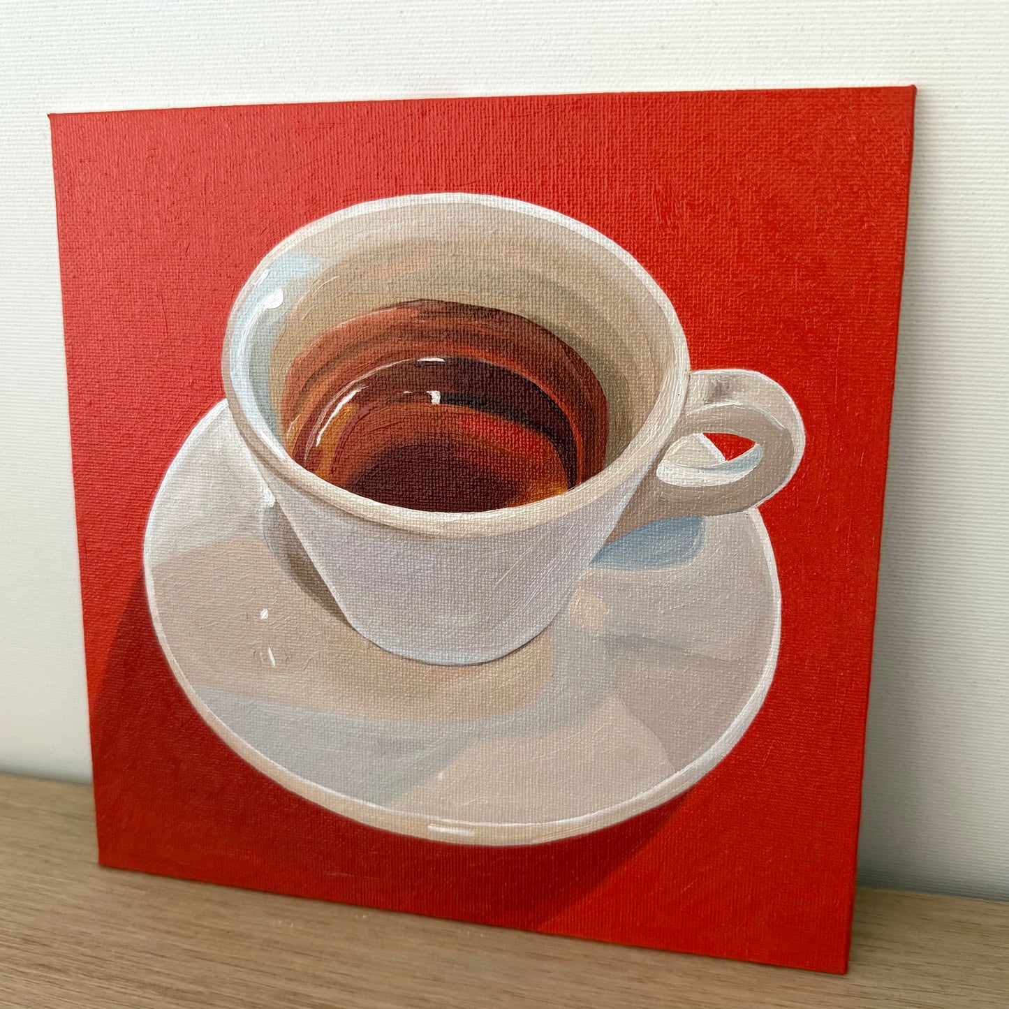 Espresso on red orange - Reserved for auction