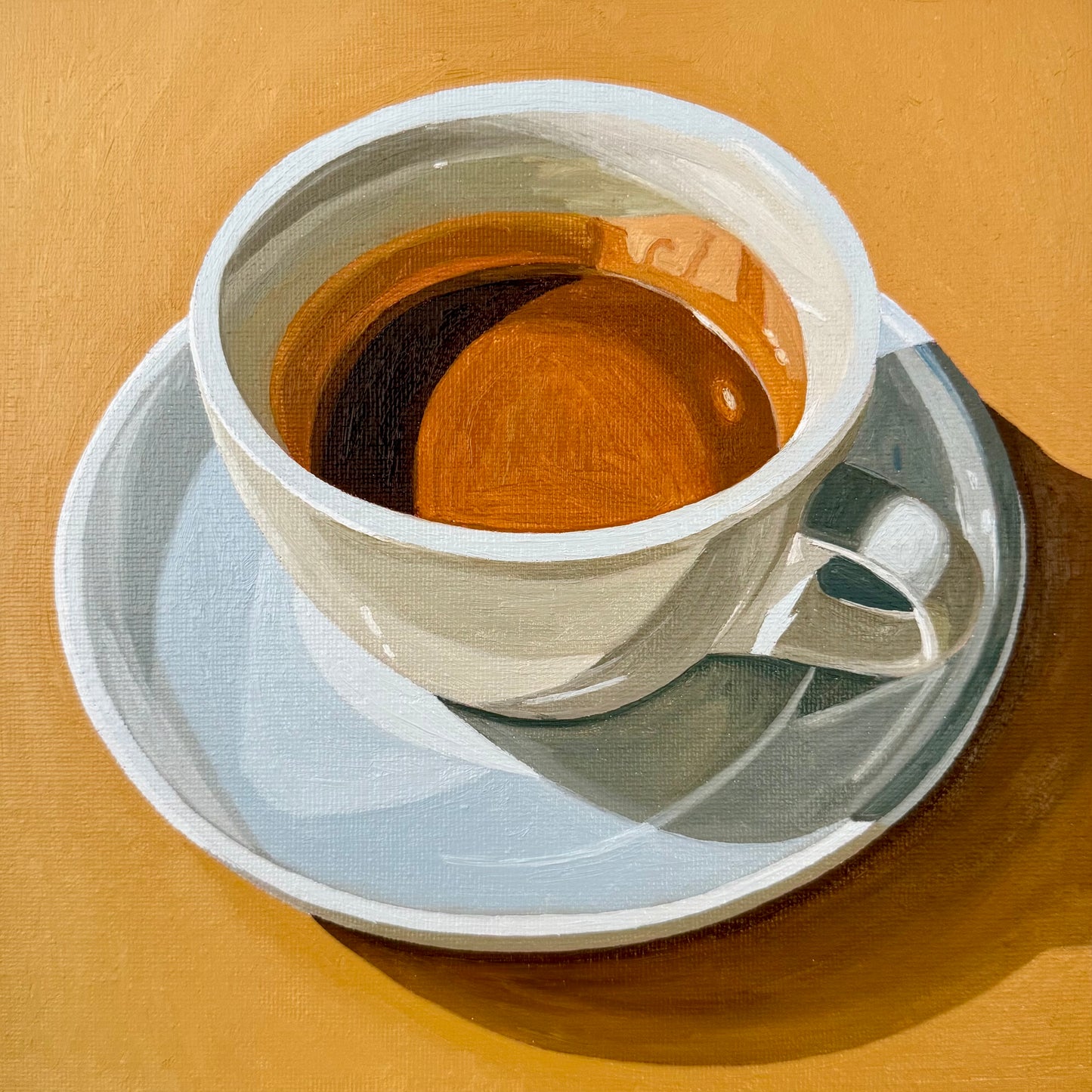 Espresso on Tuscan yellow
