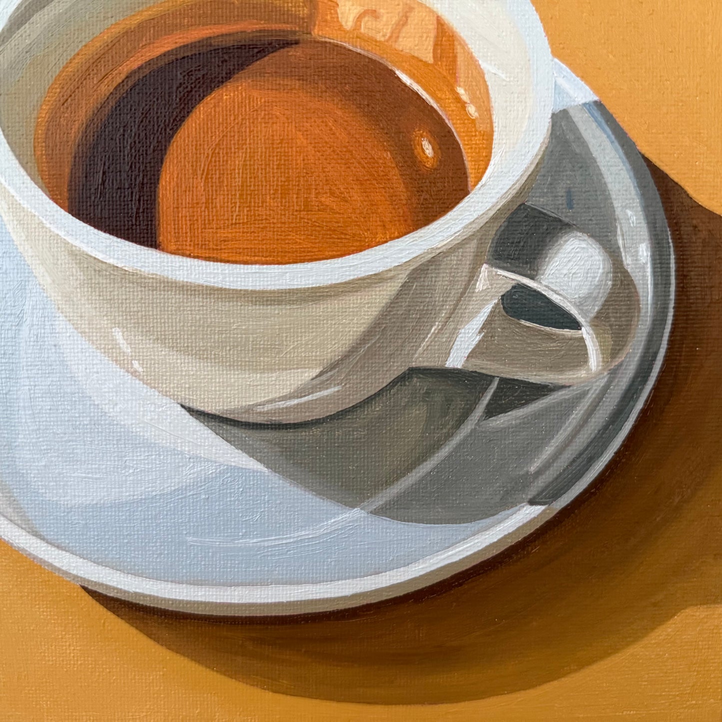 Espresso on Tuscan yellow