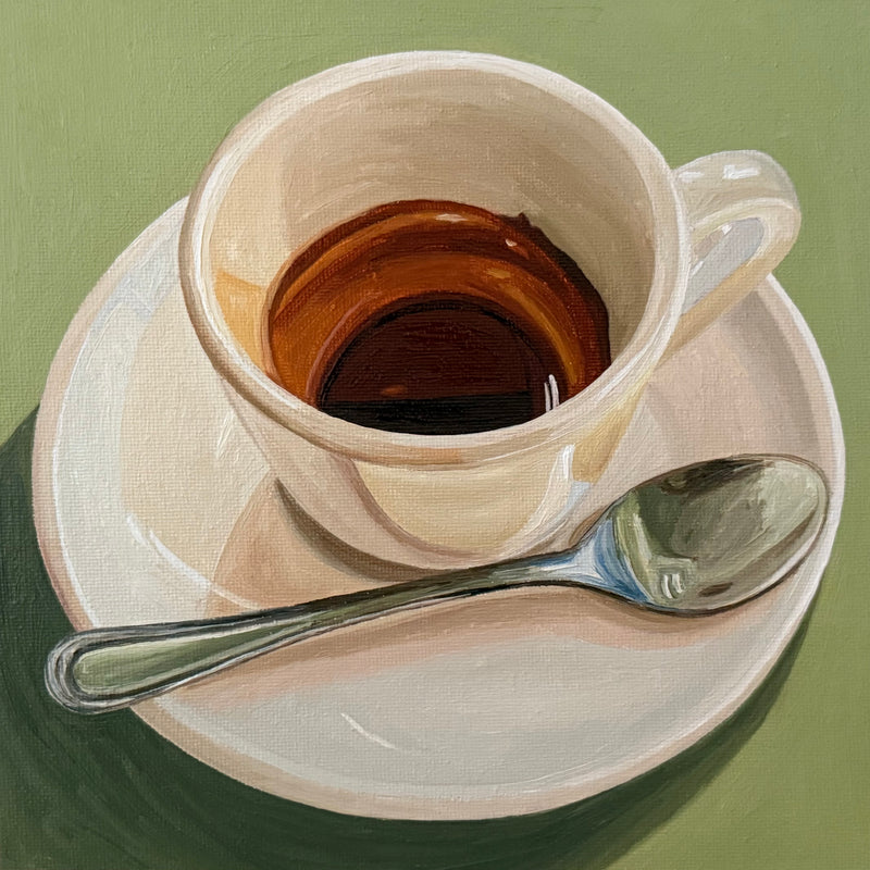 Espresso on sage green