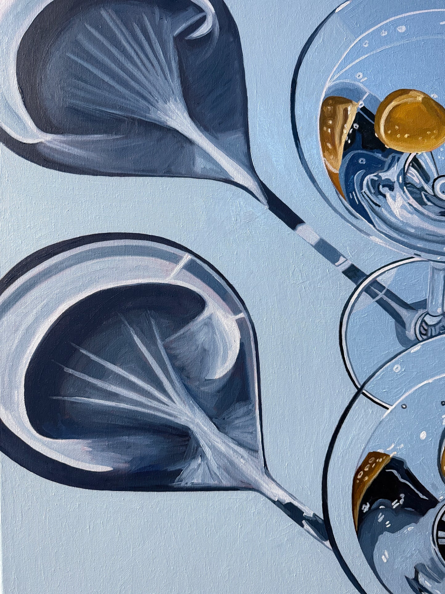 Martinis on Blue - 70x90 cm
