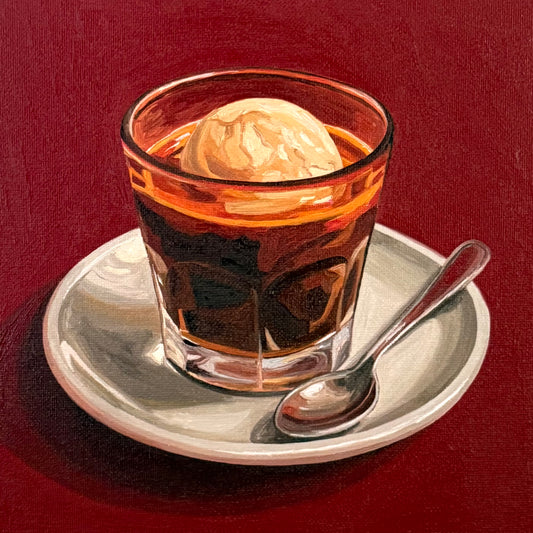 Affogato on burgundy