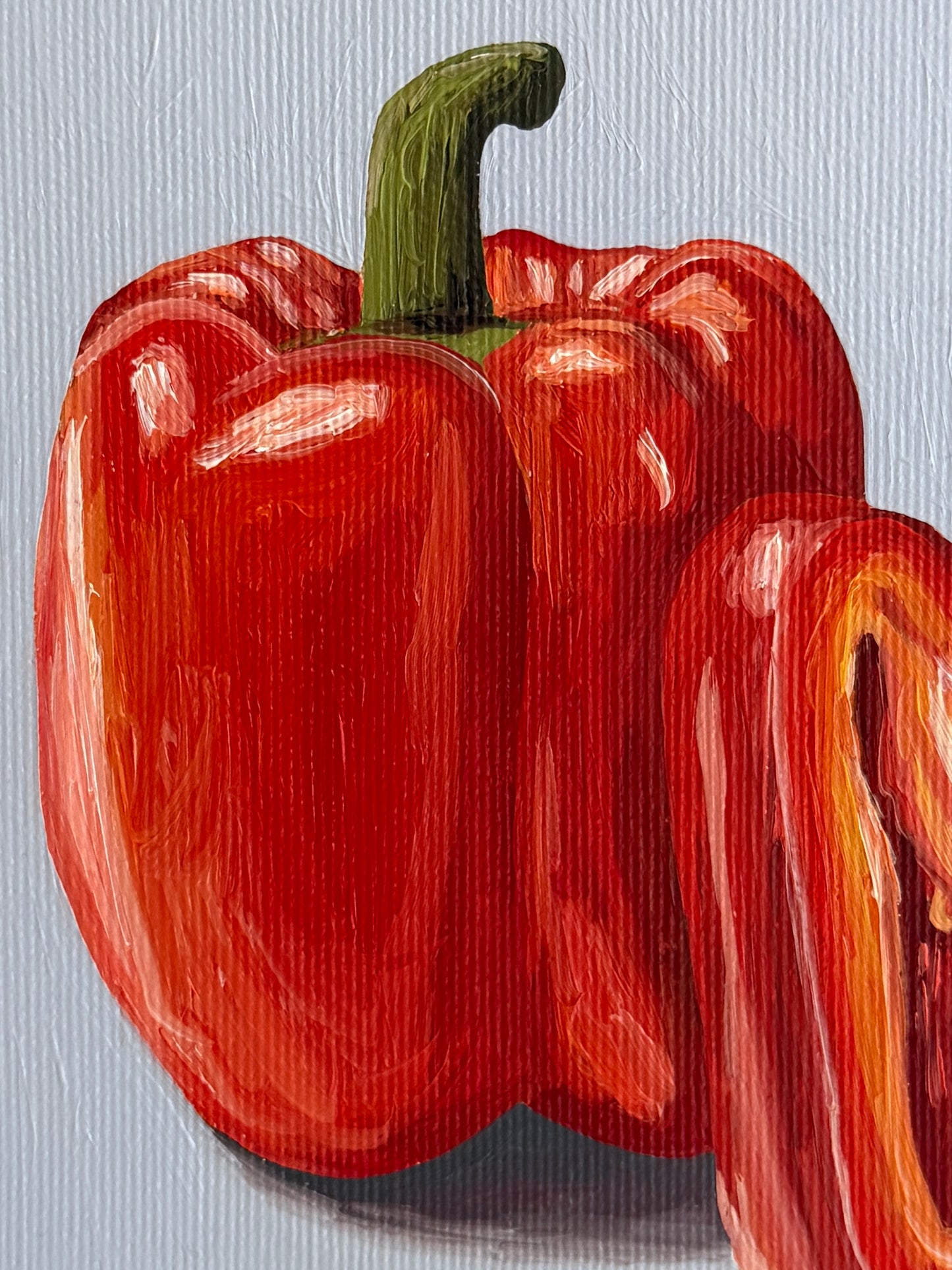 Red Peppers on Blue