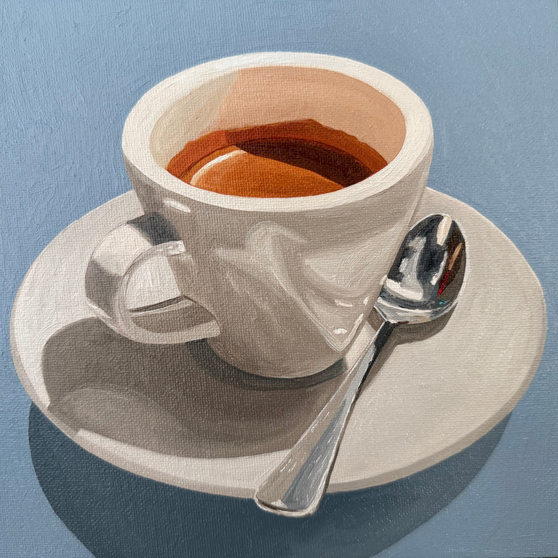 Espresso on blue