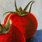 Tomatoes on blue