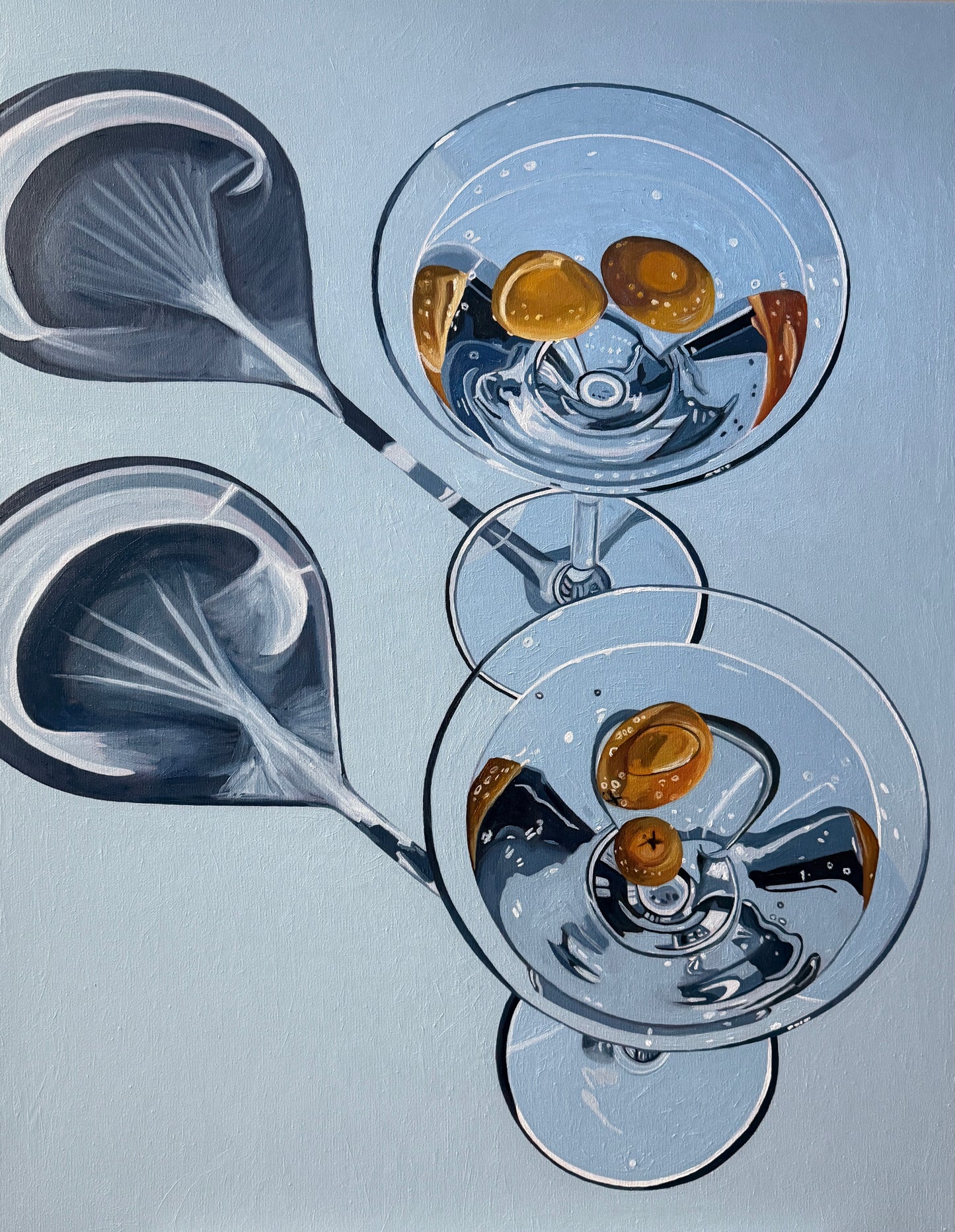 Martinis on Blue - 70x90 cm