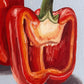 Red Peppers on Blue