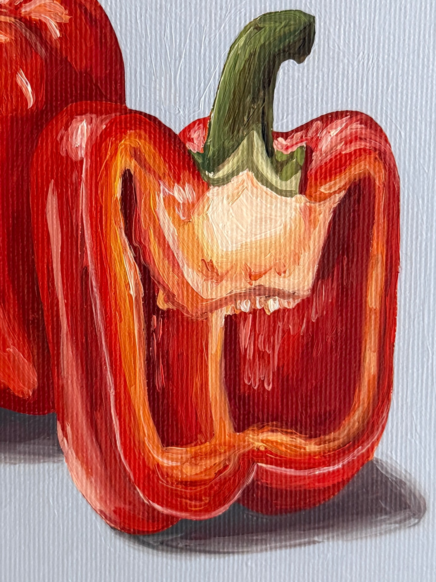 Red Peppers on Blue