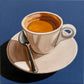 Espresso on Azure Blue