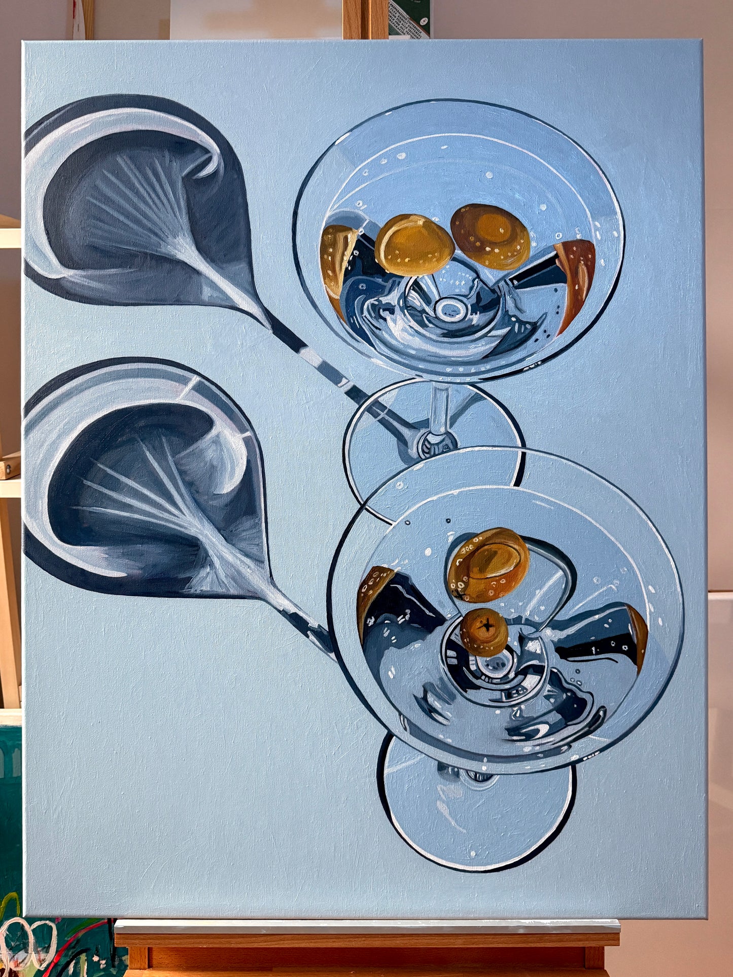 Martinis on Blue - 70x90 cm
