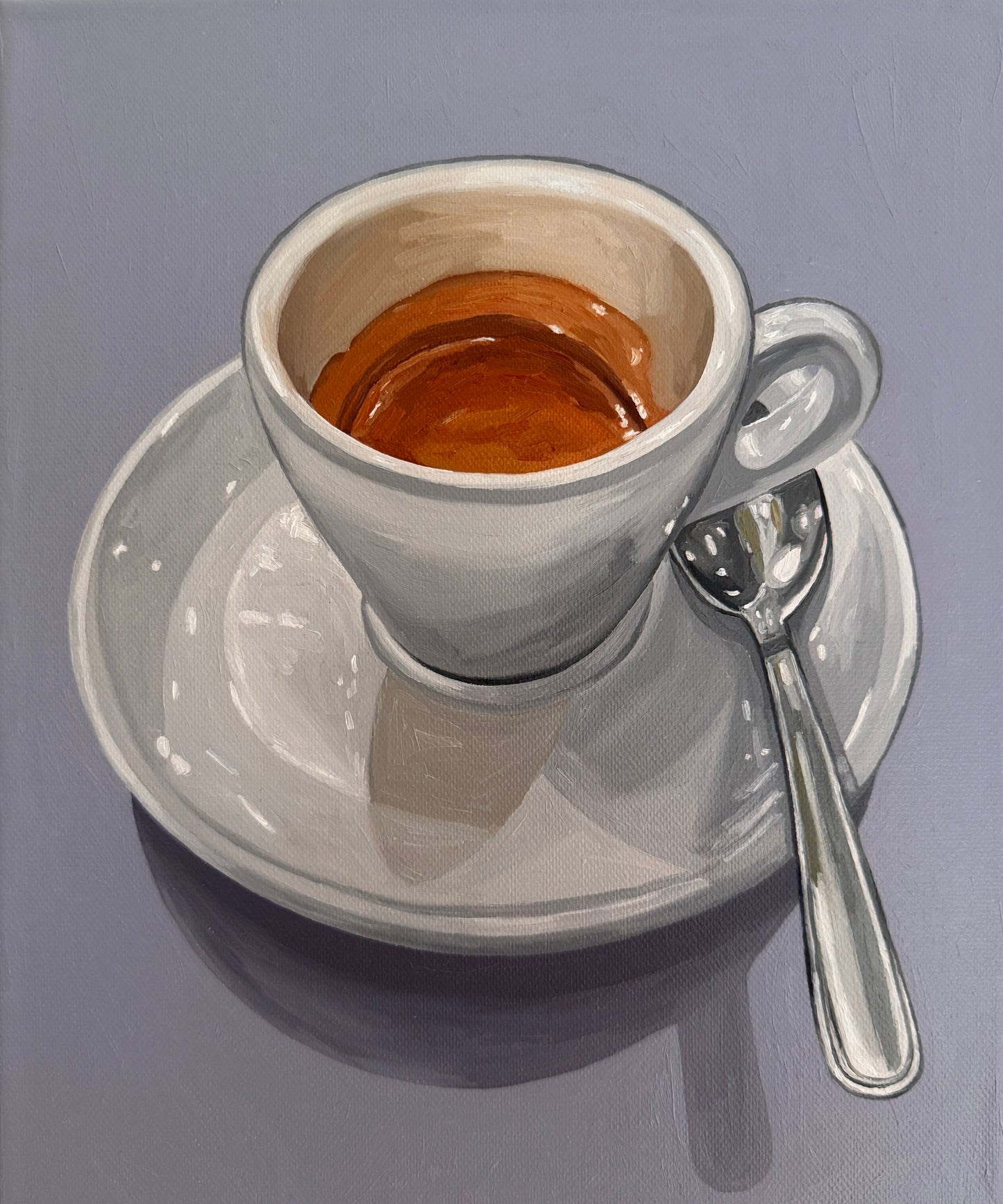 Espresso on Soft Periwinkle - Reserved for Auction