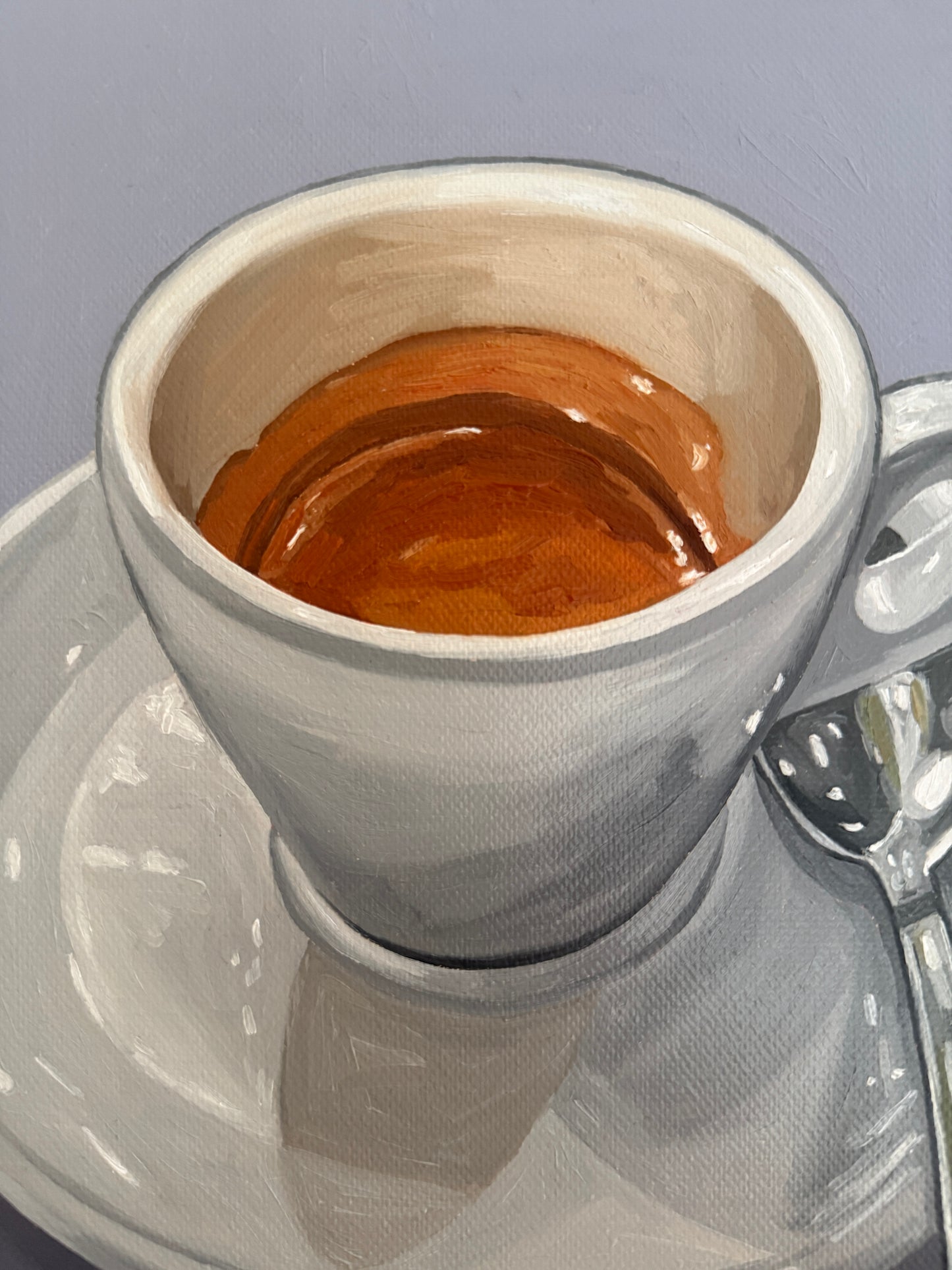 Espresso on Soft Periwinkle - Reserved for Auction