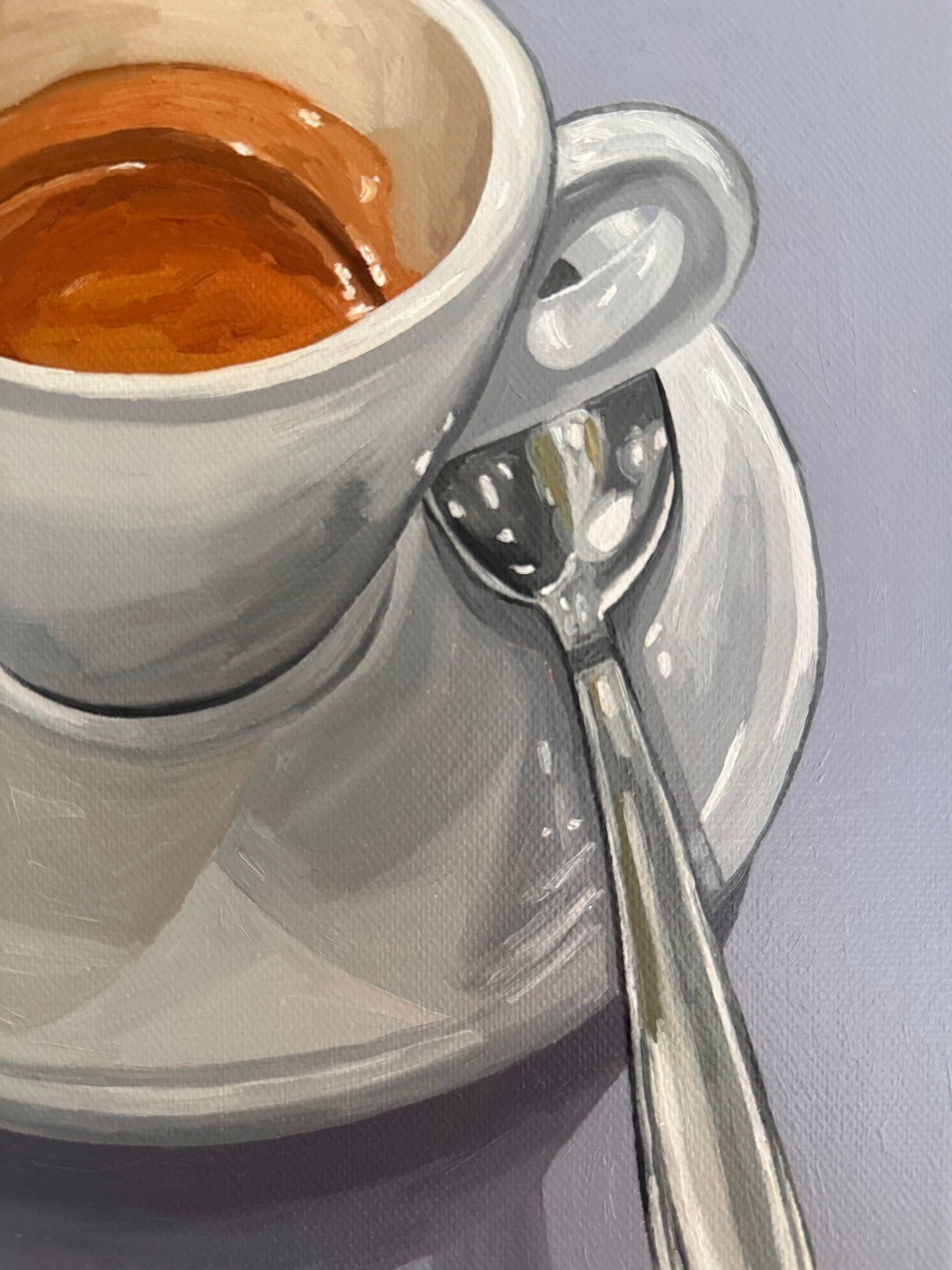 Espresso on Soft Periwinkle - Reserved for Auction