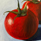 Tomatoes on blue