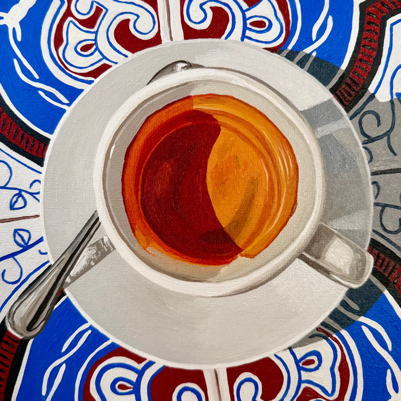 Espresso on tiles