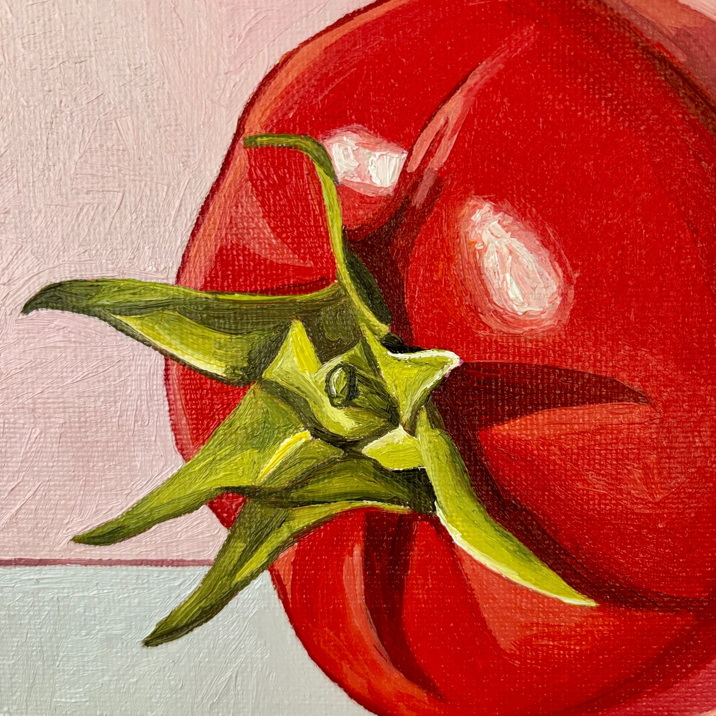 Tomato on pink&gray