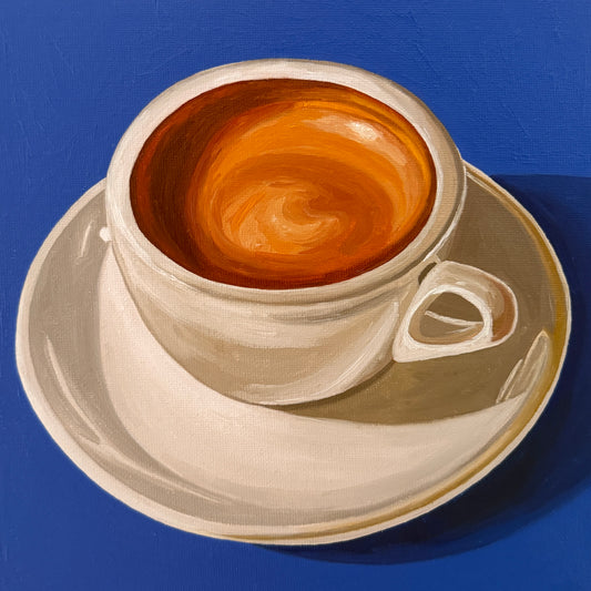 Espresso on Cobalt Blue