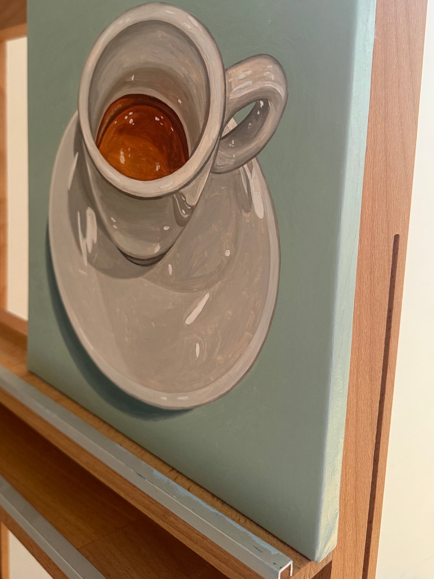 Espresso on Soft Mint - Reserved for Auction