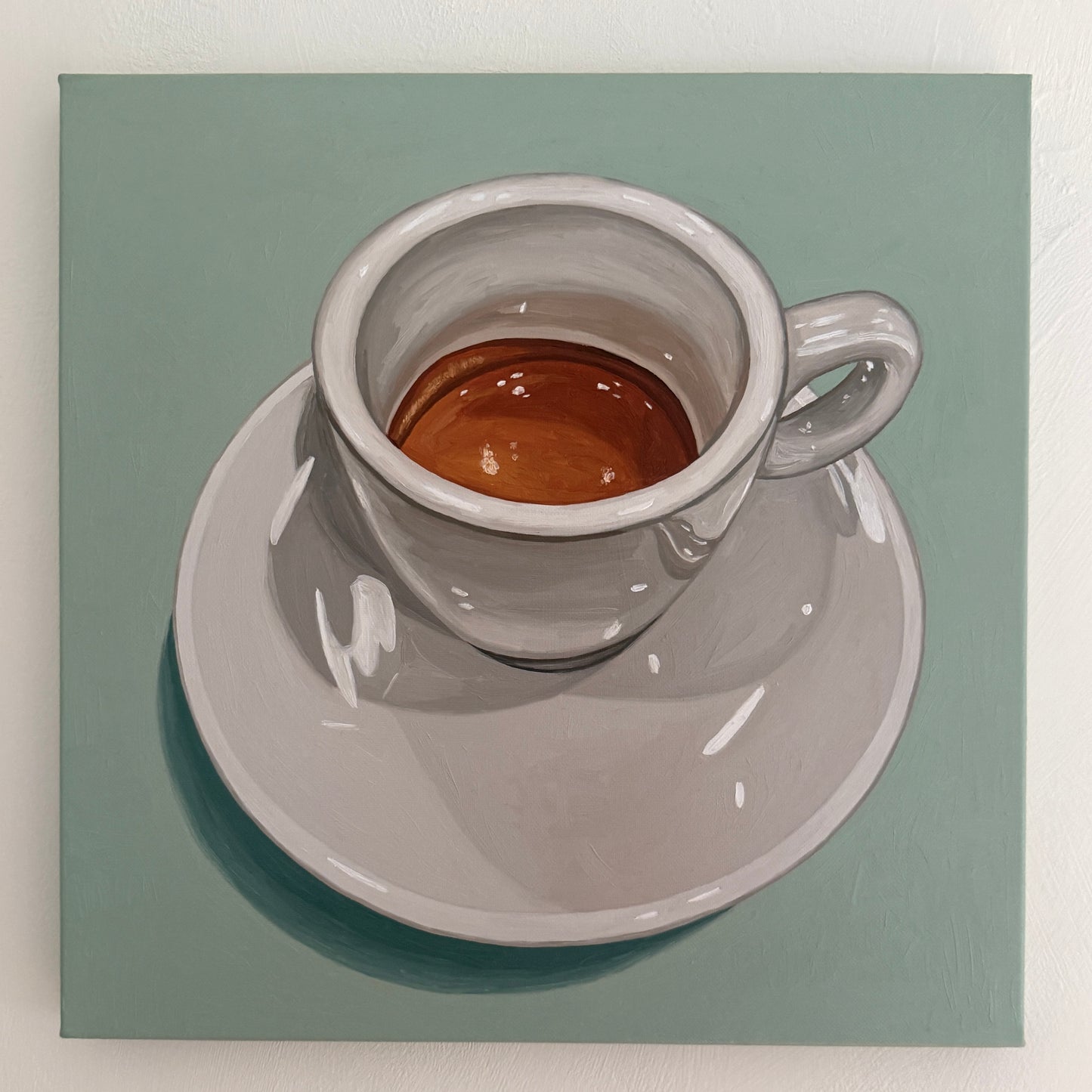 Espresso on Soft Mint - Reserved for Auction