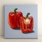 Red Peppers on Blue