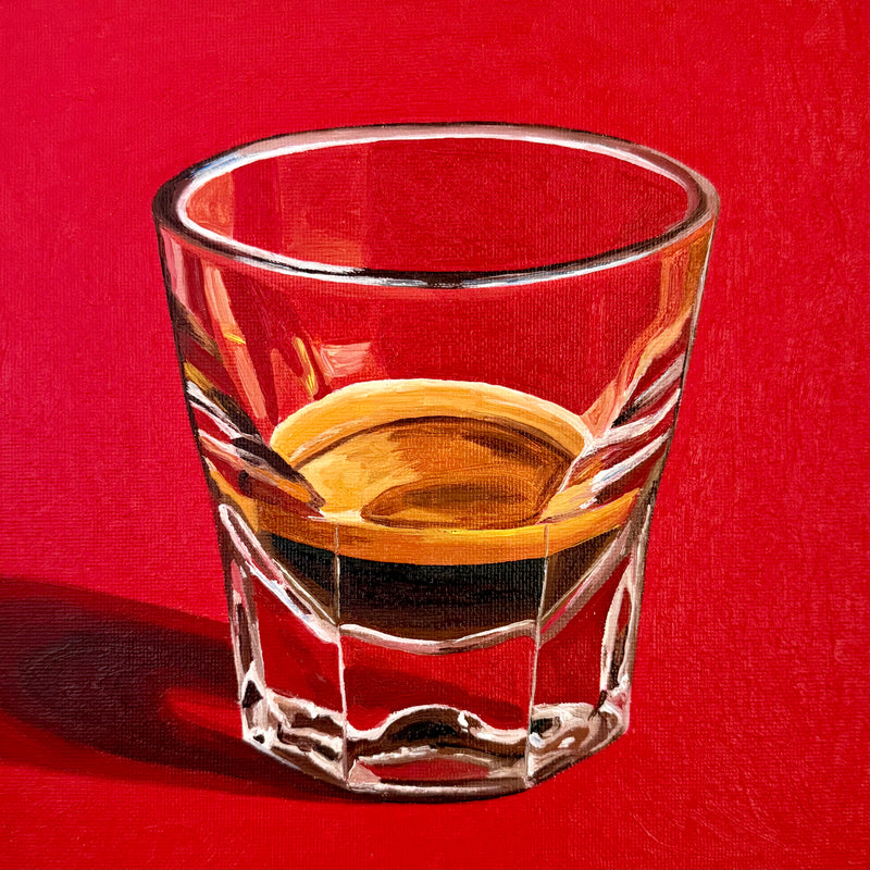 Espresso on red