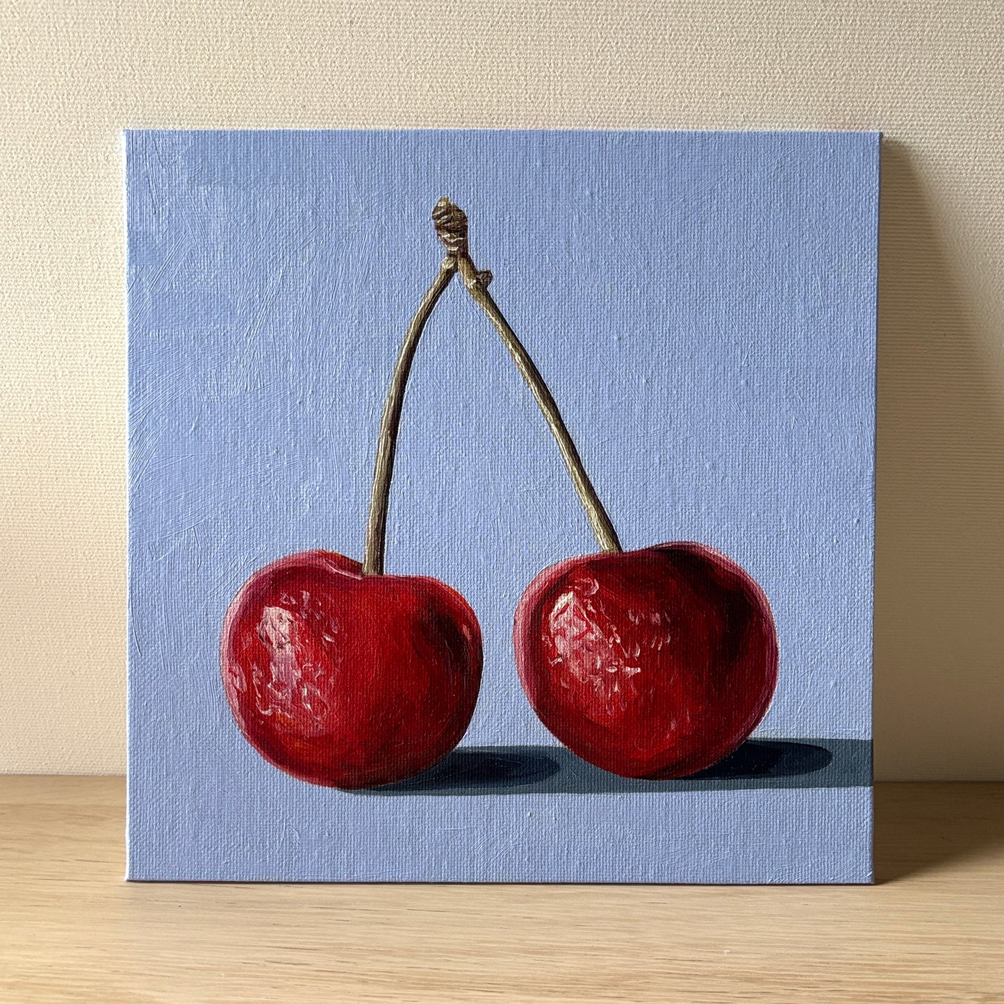 Cherries on blue