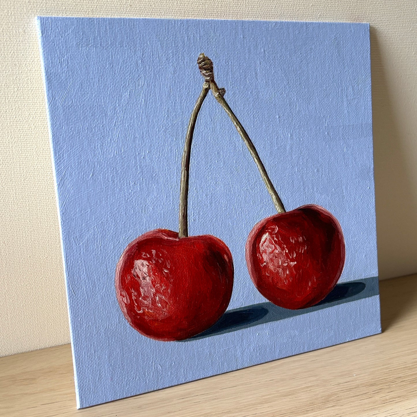 Cherries on blue