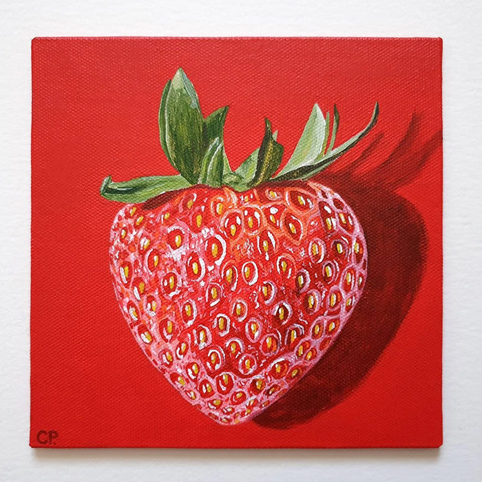 Strawberry on Red