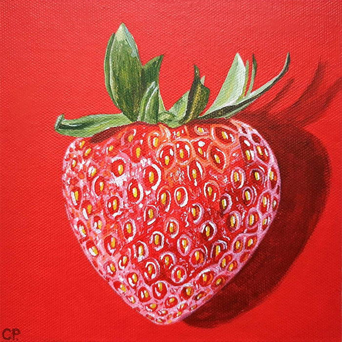 Strawberry on Red