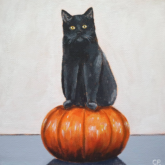 Black Cat and Pumpkin